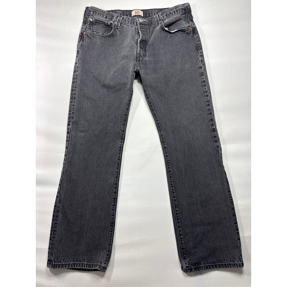 Levi's 501 Men's Straight Leg Button Fly‎ Gray Denim Jeans - 38x34 (37x31.5)